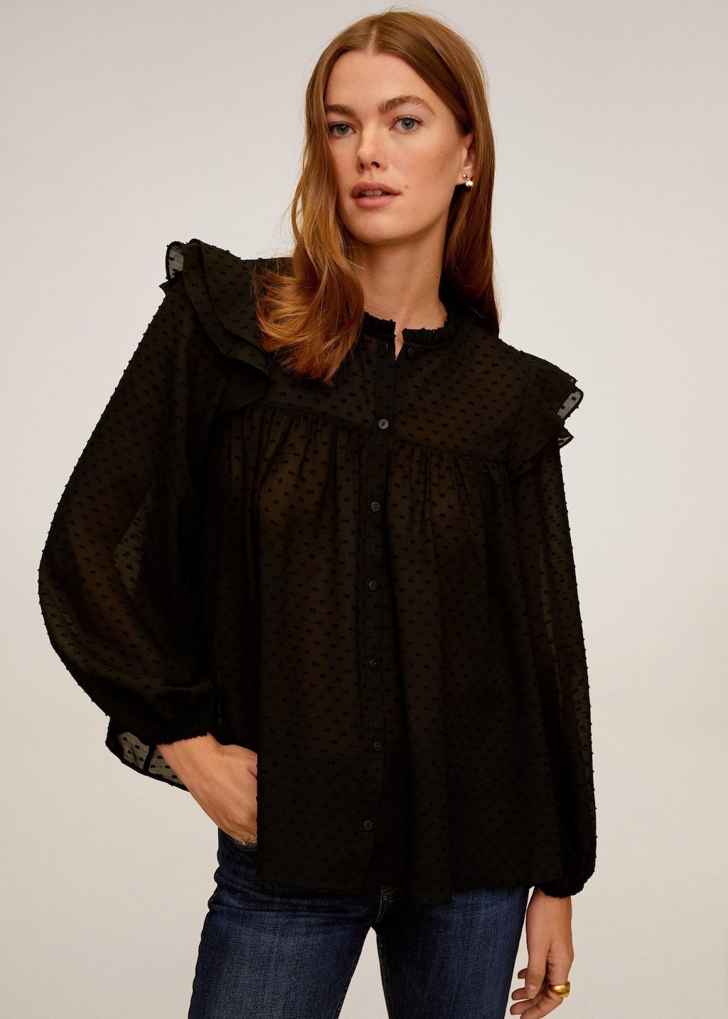 Ruffled embroidered blouse - Laurel Morgan