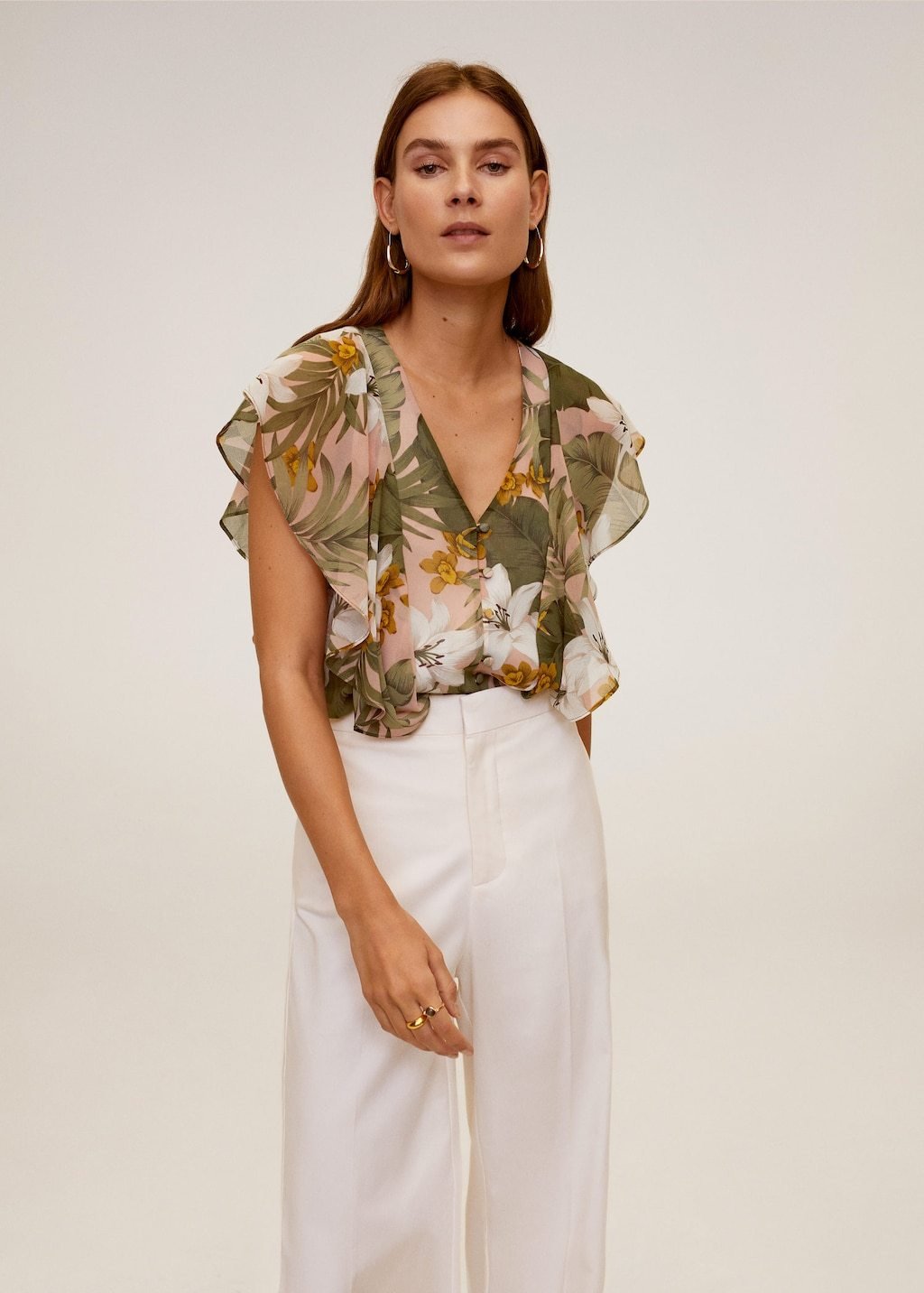 Ruffled floral blouse - Laurel Morgan