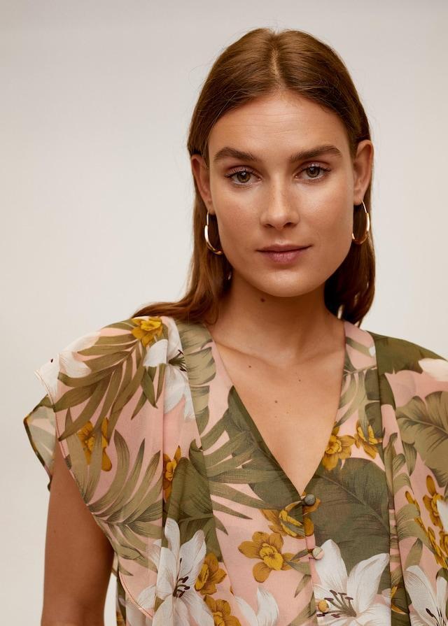 Ruffled floral blouse - Laurel Morgan