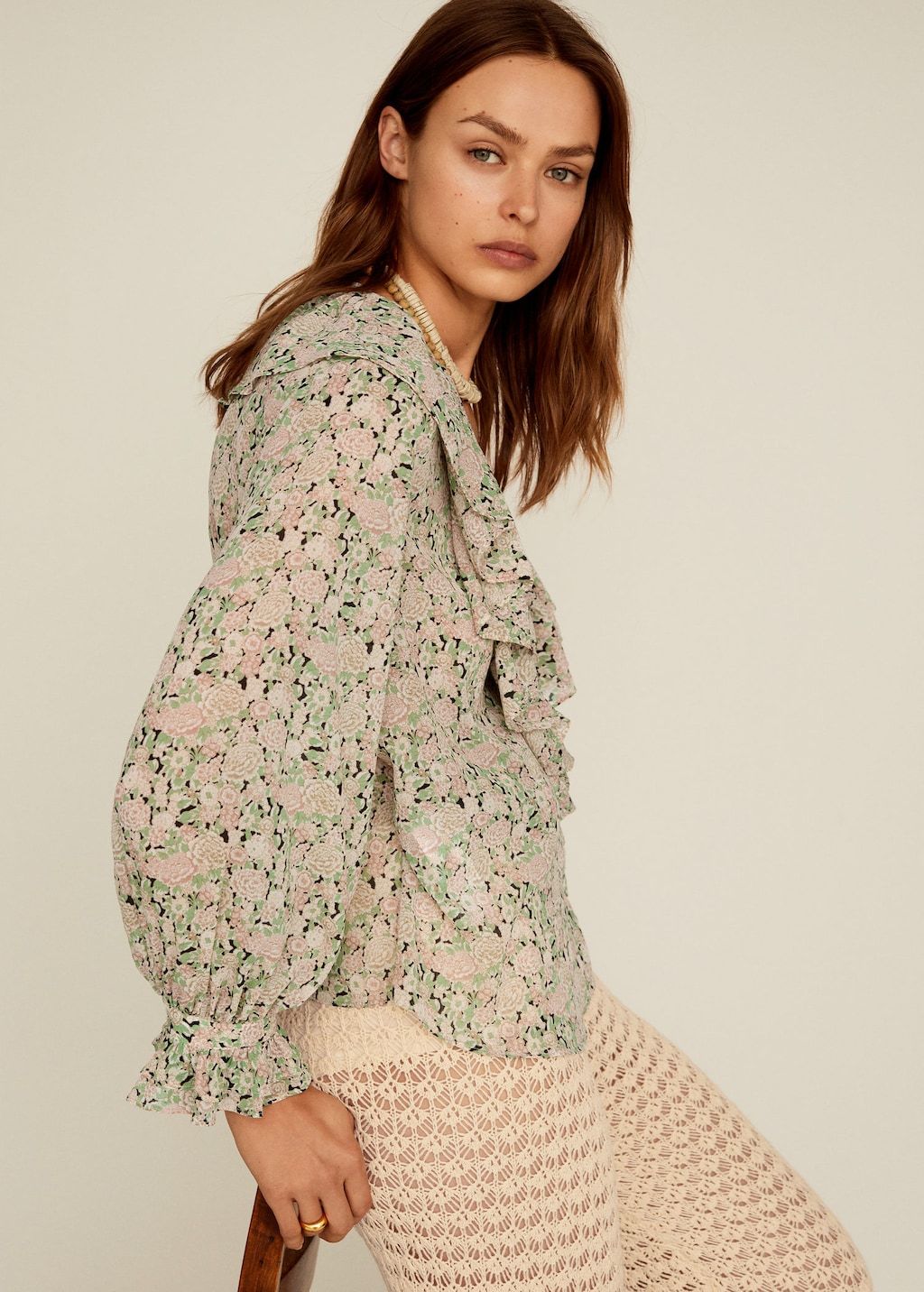 Ruffled floral blouse - Laurel Morgan