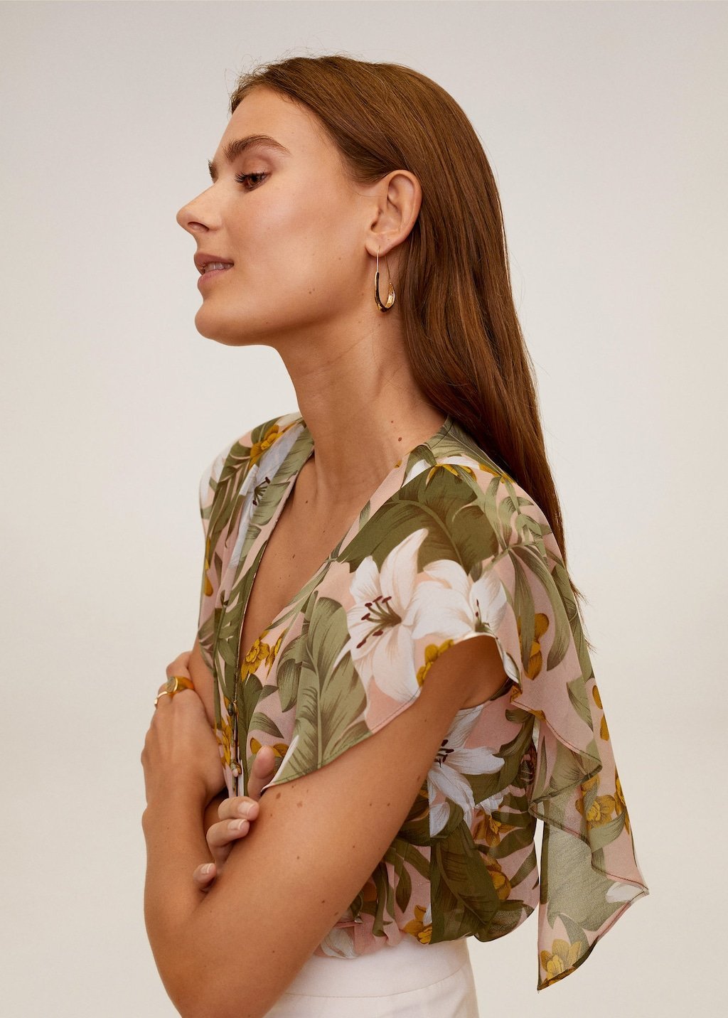 Ruffled floral blouse - Laurel Morgan