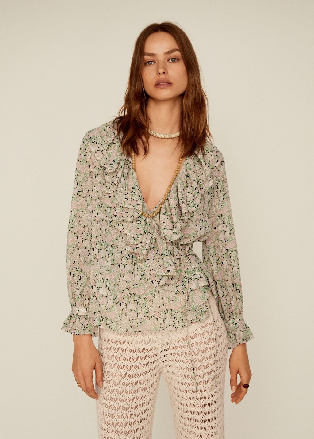 Ruffled floral blouse - Laurel Morgan