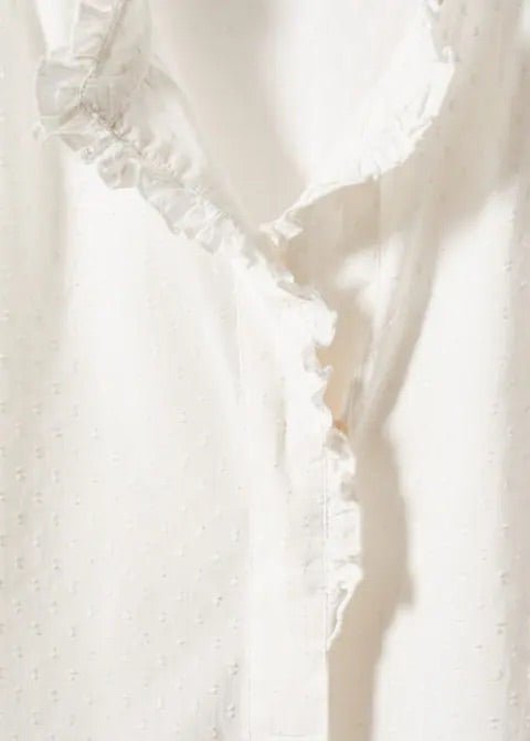 Ruffled plumeti blouse - Laurel Morgan