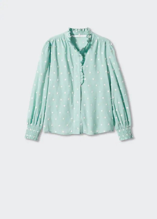 Ruffled plumeti blouse - Laurel Morgan