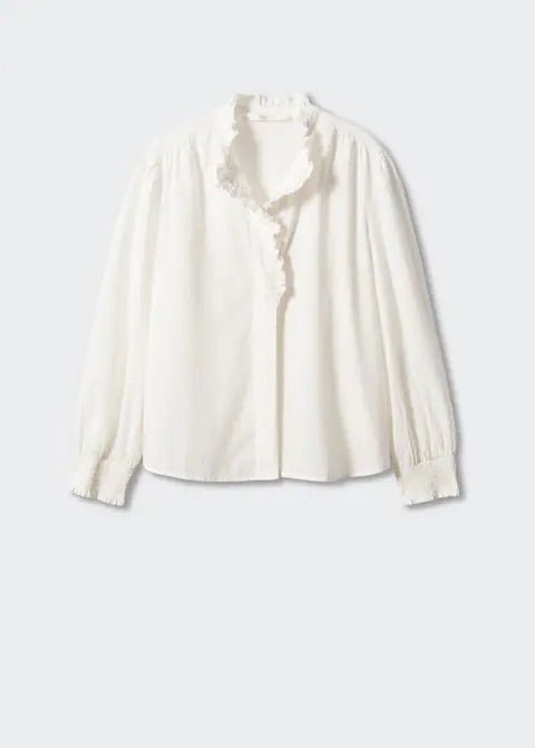 Ruffled plumeti blouse - Laurel Morgan