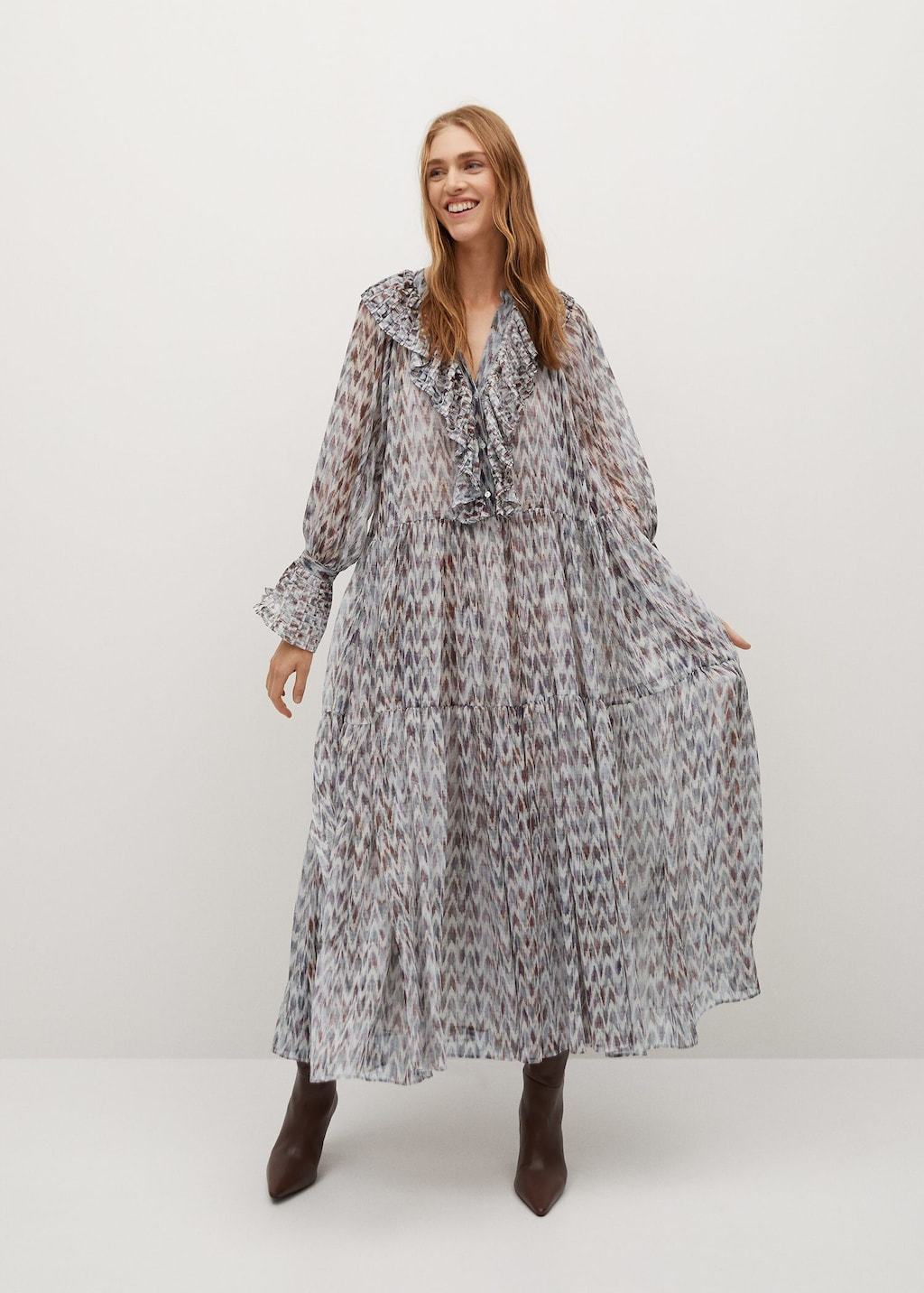 Ruffled printed dress - Laurel Morgan