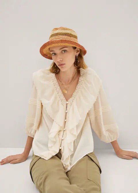 Ruffled puff sleeves blouse - Laurel Morgan