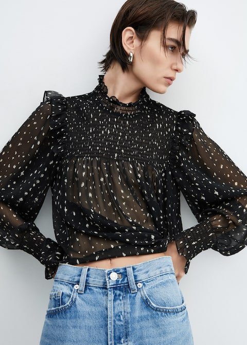 Ruffles printed blouse - Laurel Morgan