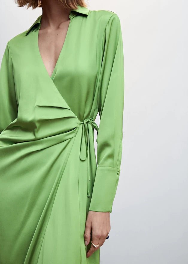 Satin draped dress - Laurel Morgan