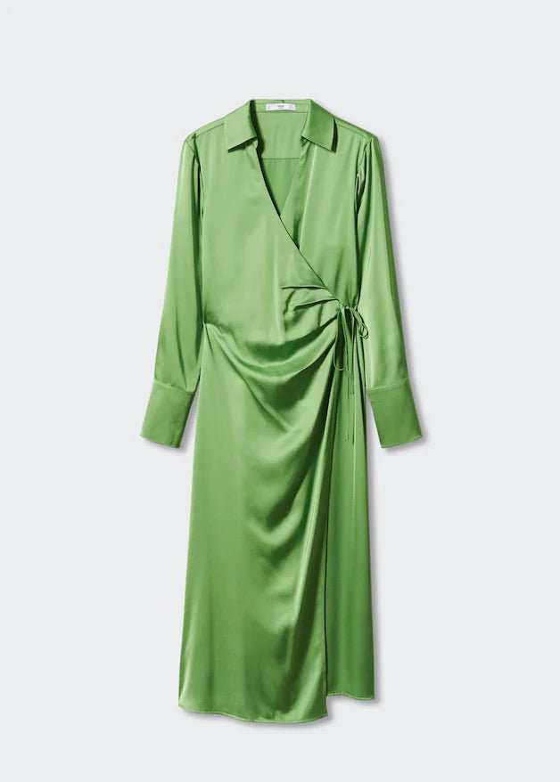 Satin draped dress - Laurel Morgan