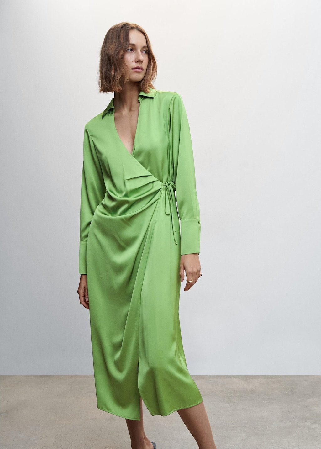 Satin draped dress - Laurel Morgan