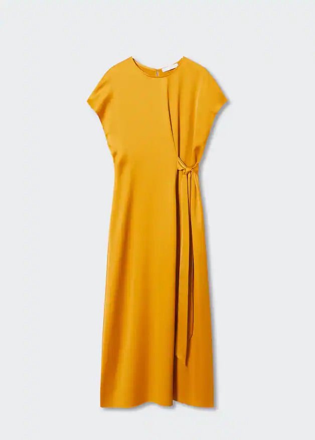 Satin dress with knot - Laurel Morgan