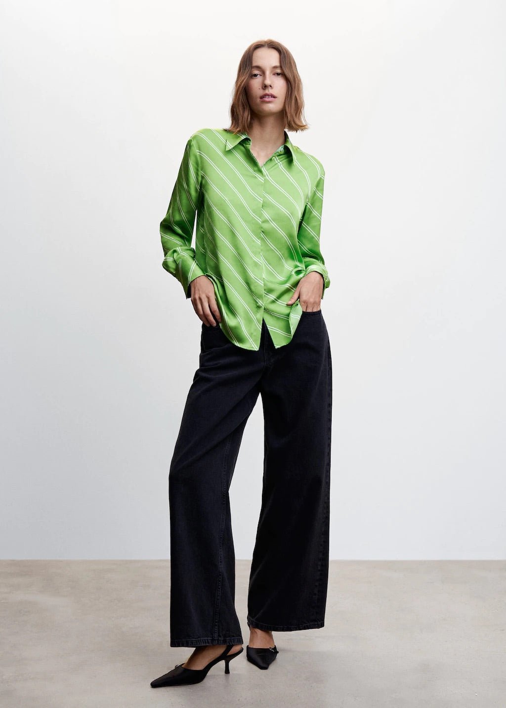 Satin finish flowy shirt - Laurel Morgan