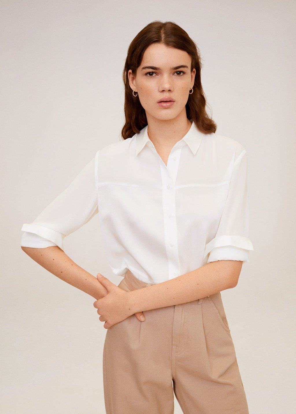 Satin finish flowy shirt - Laurel Morgan