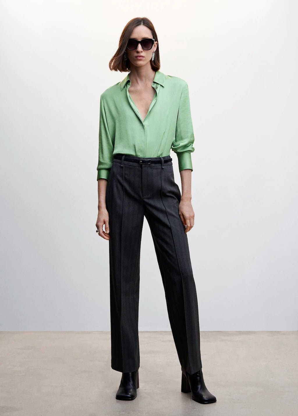 Satin finish flowy shirt - Laurel Morgan