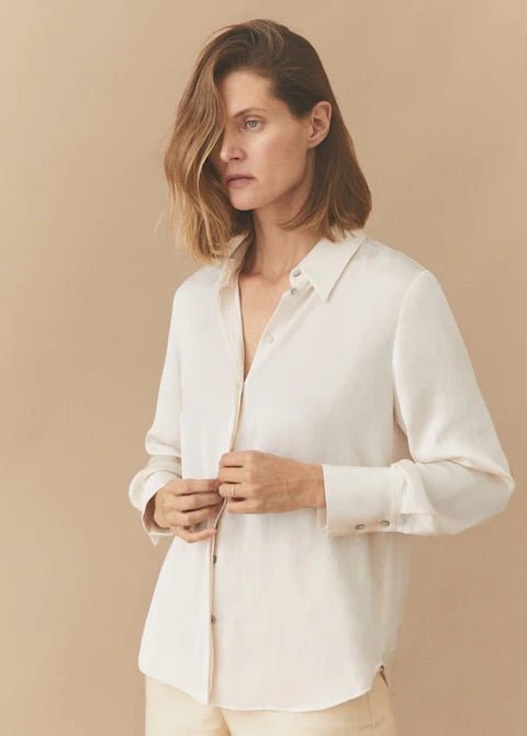 Satin finish flowy shirt - Laurel Morgan