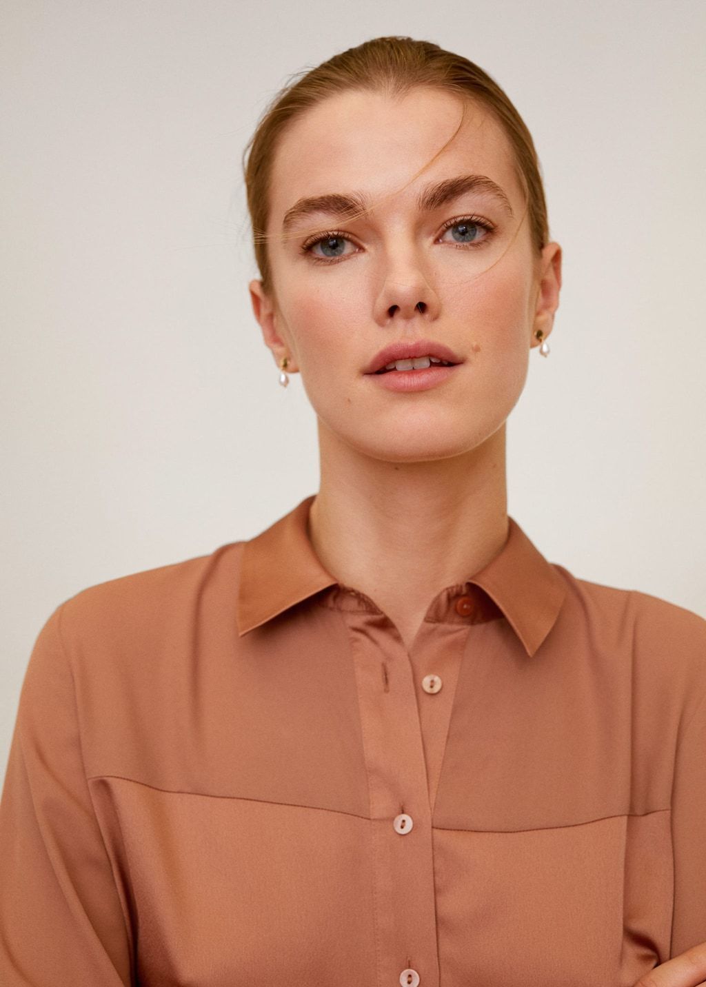 Satin finish flowy shirt - Laurel Morgan