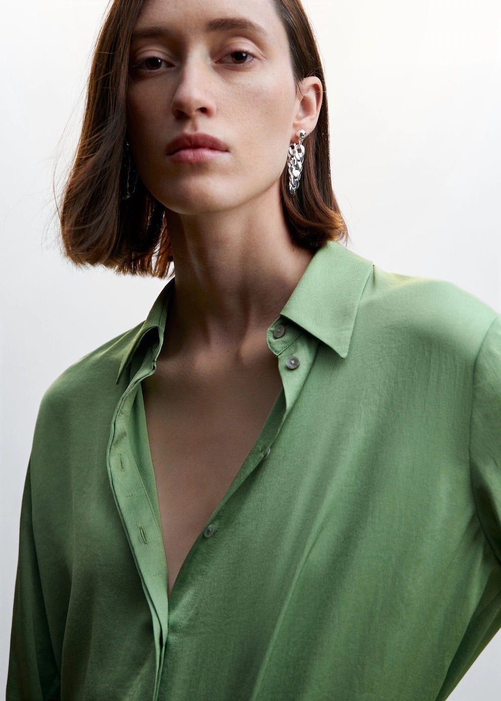 Satin finish flowy shirt - Laurel Morgan