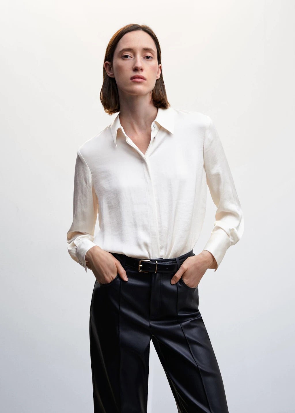 Satin finish flowy shirt - Laurel Morgan