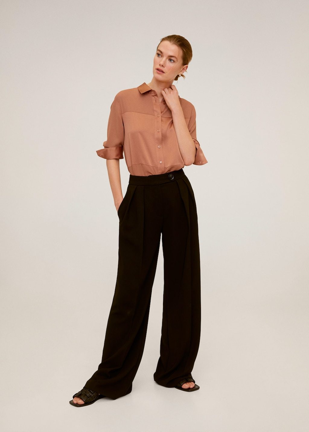 Satin finish flowy shirt - Laurel Morgan