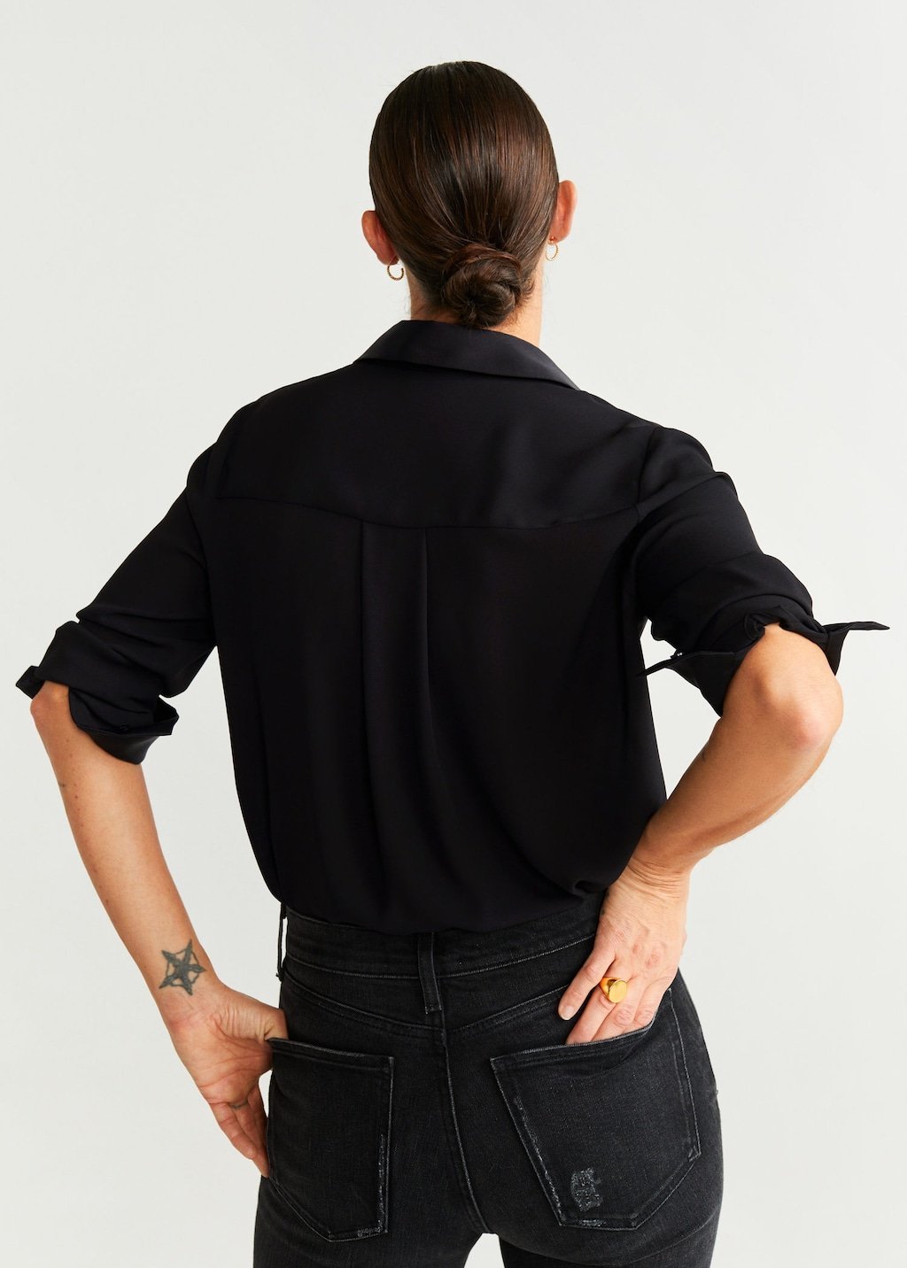 Satin finish flowy shirt - Laurel Morgan