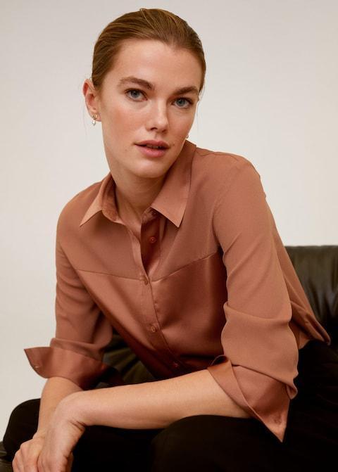 Satin finish flowy shirt - Laurel Morgan