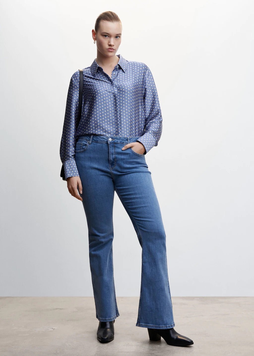 Satin finish flowy shirt - Laurel Morgan