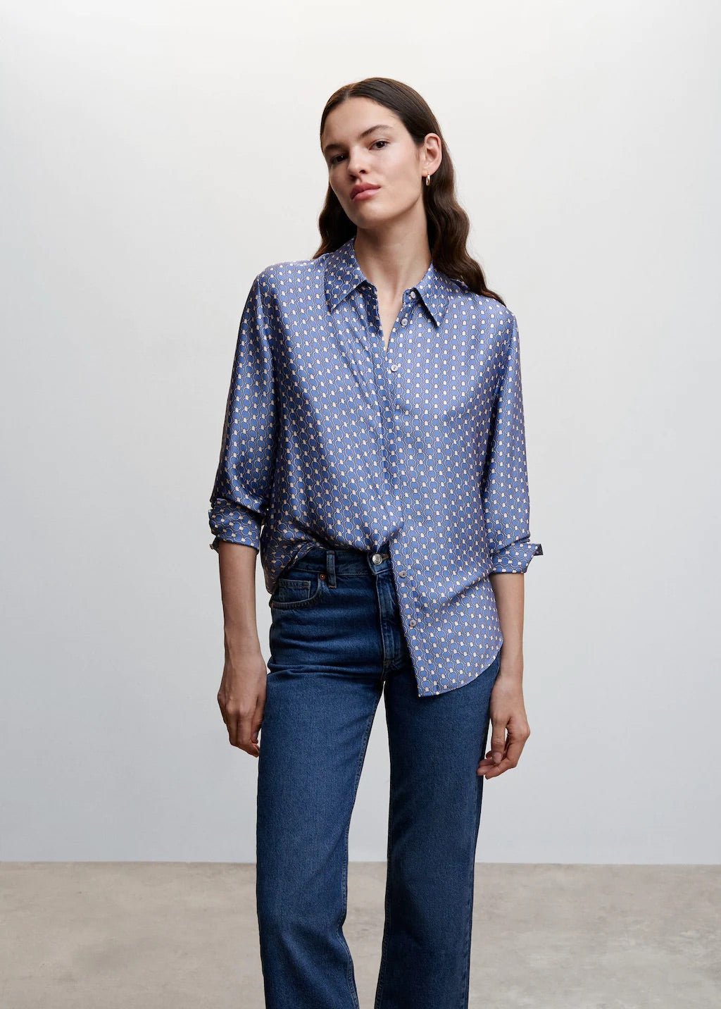 Satin finish flowy shirt - Laurel Morgan