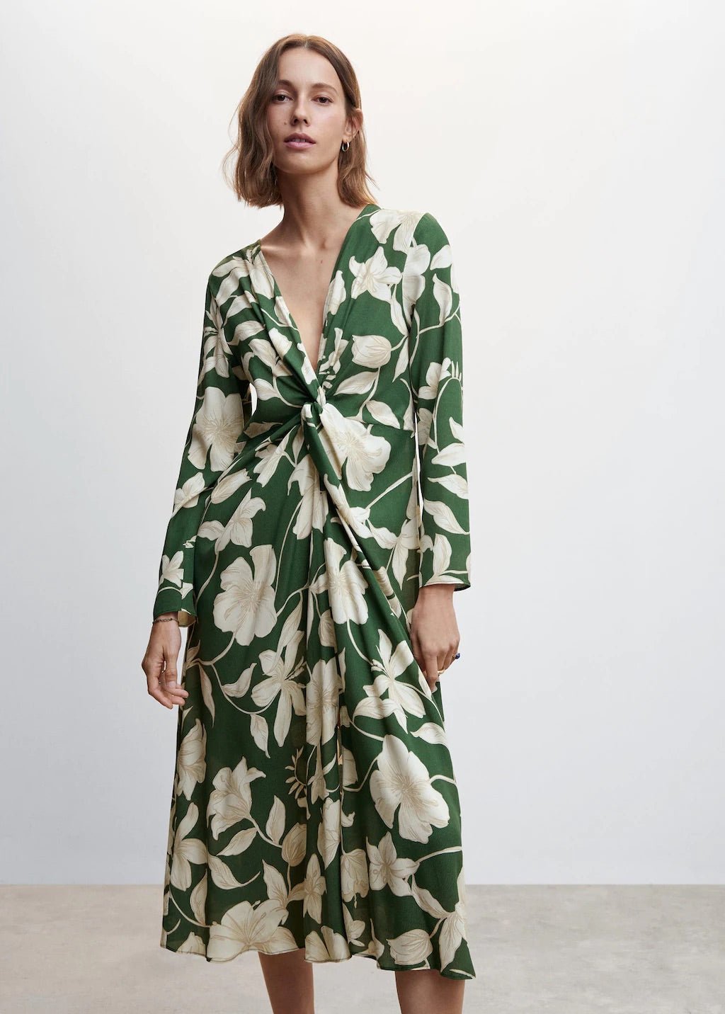 Satin floral dress - Laurel Morgan