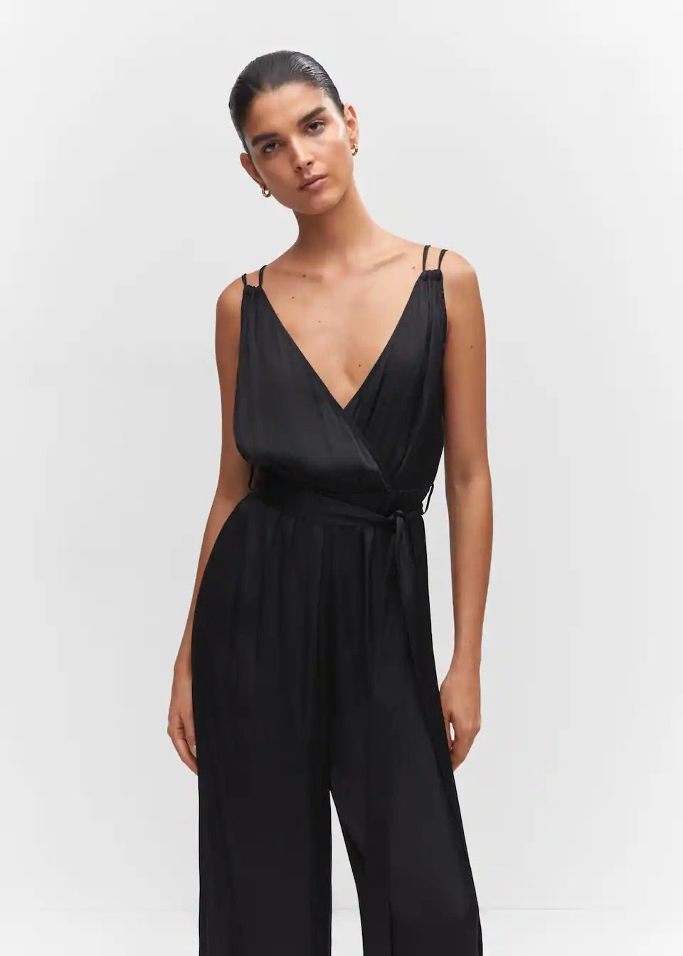 Satin pleated jumpsuit - Laurel Morgan