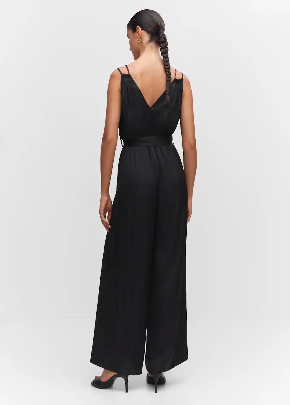 Satin pleated jumpsuit - Laurel Morgan