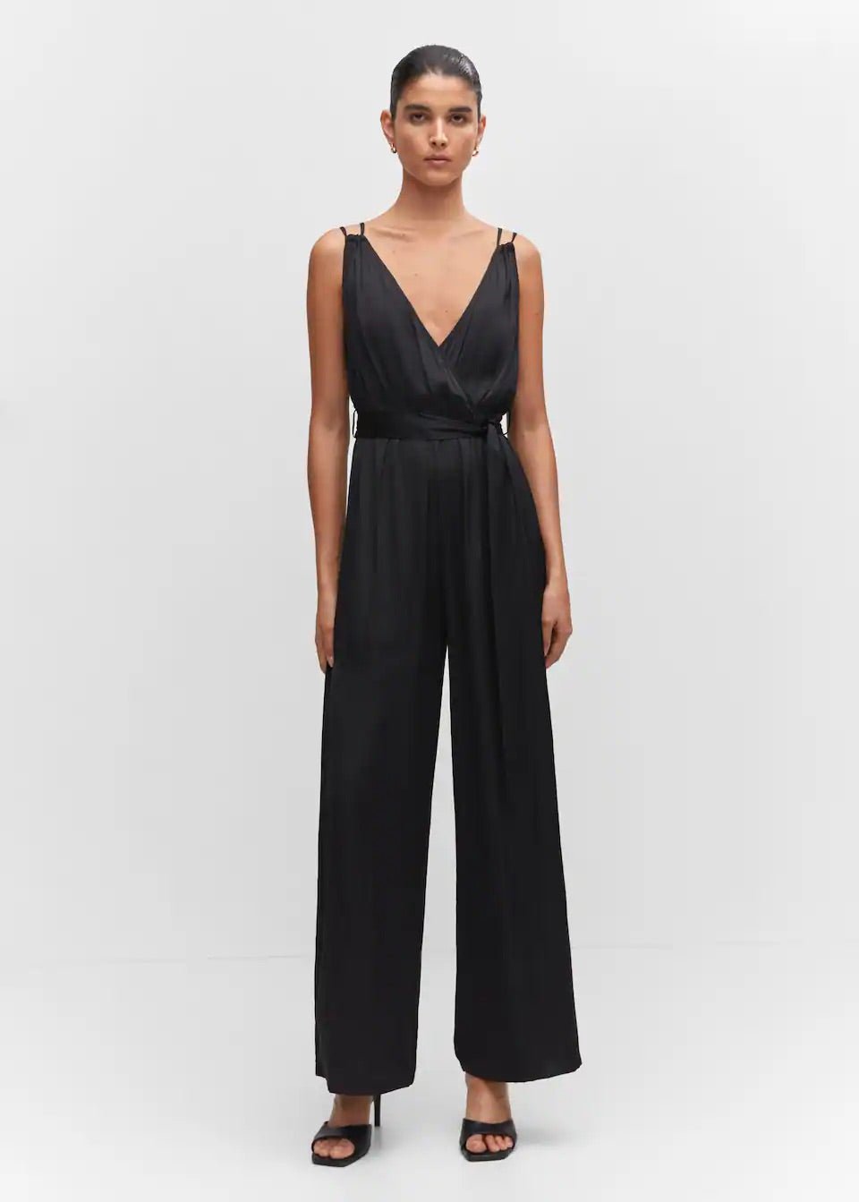 Satin pleated jumpsuit - Laurel Morgan