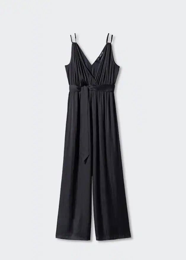 Satin pleated jumpsuit - Laurel Morgan