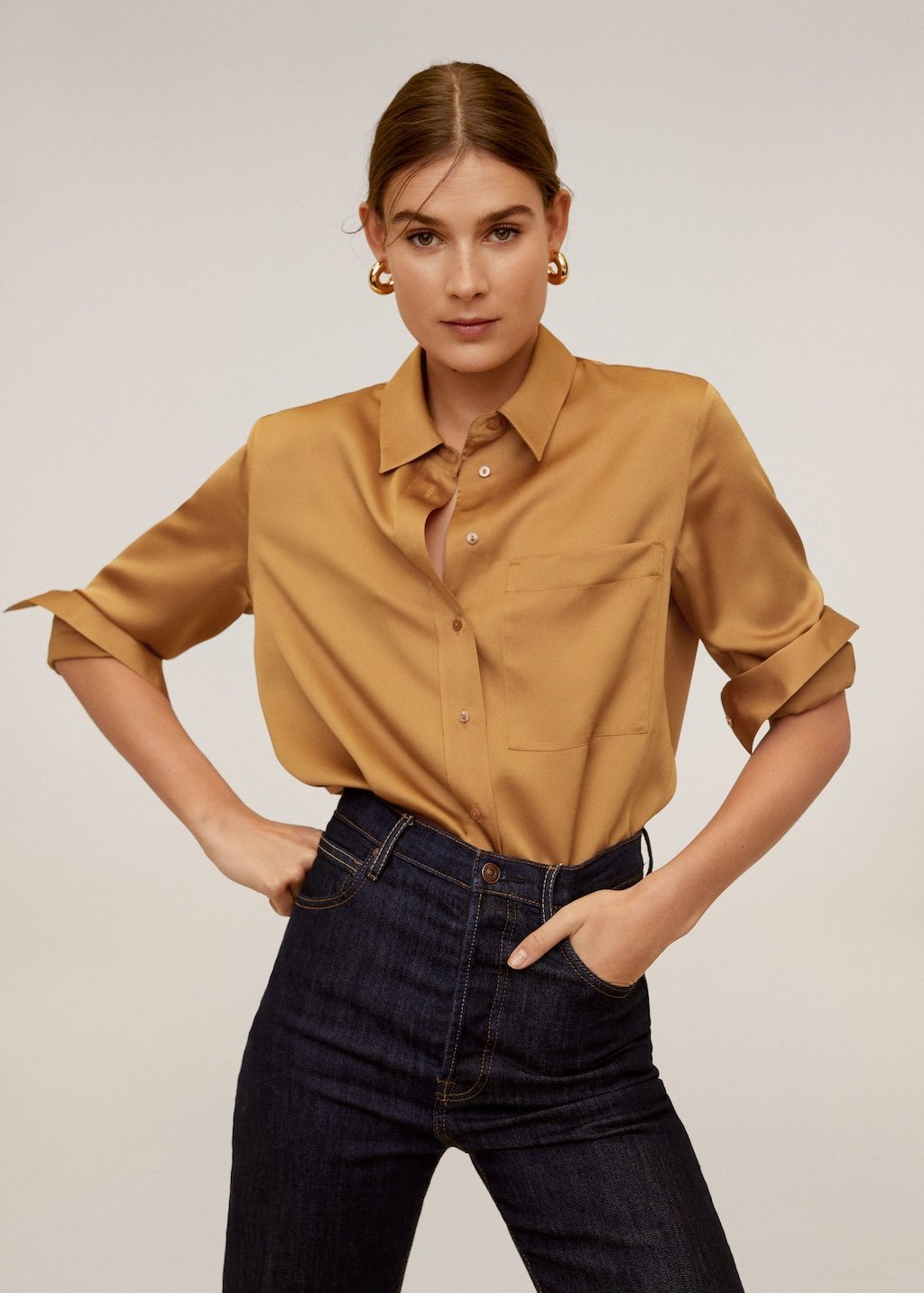 Satin pocket shirt - Laurel Morgan