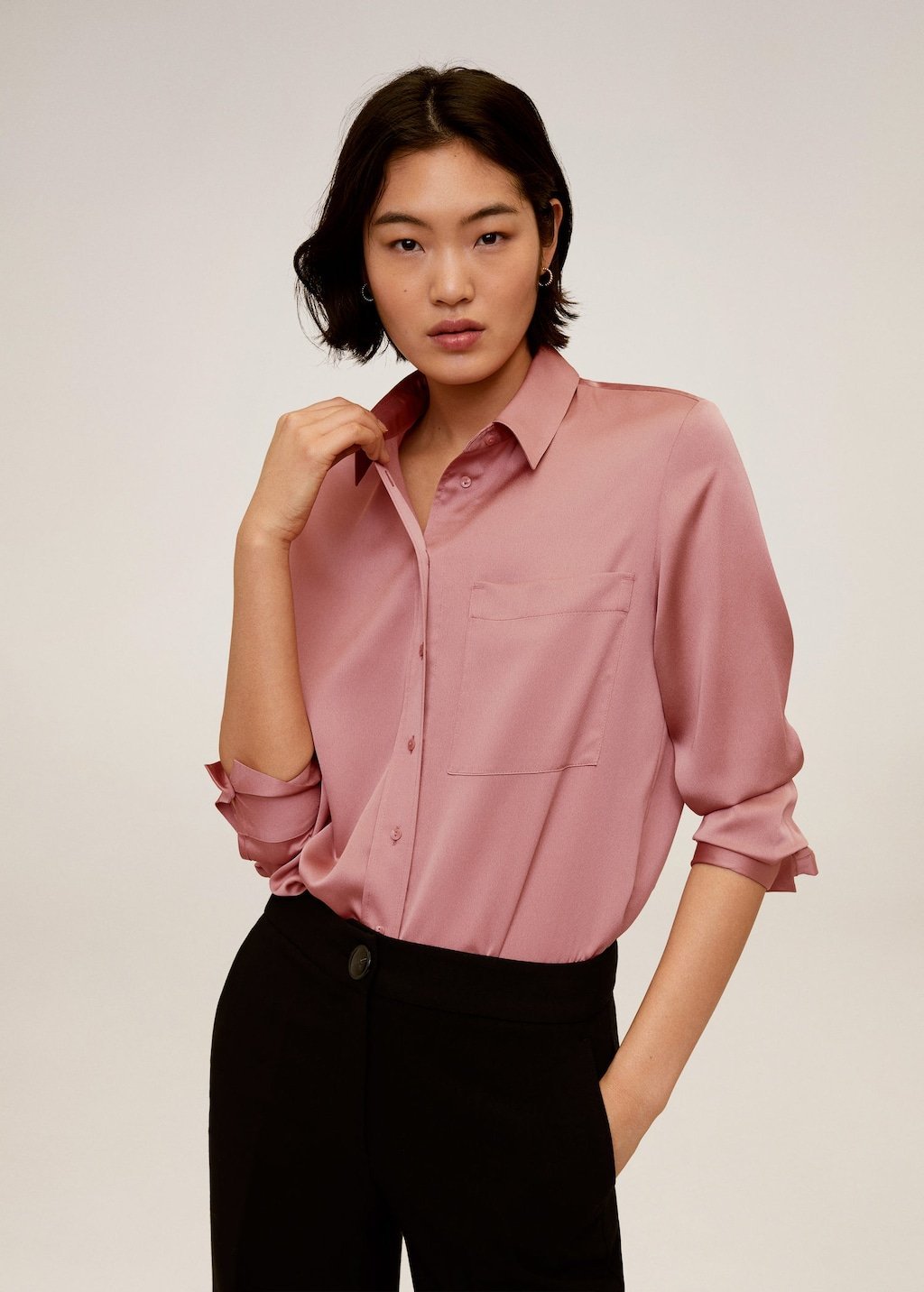 Satin pocket shirt - Laurel Morgan