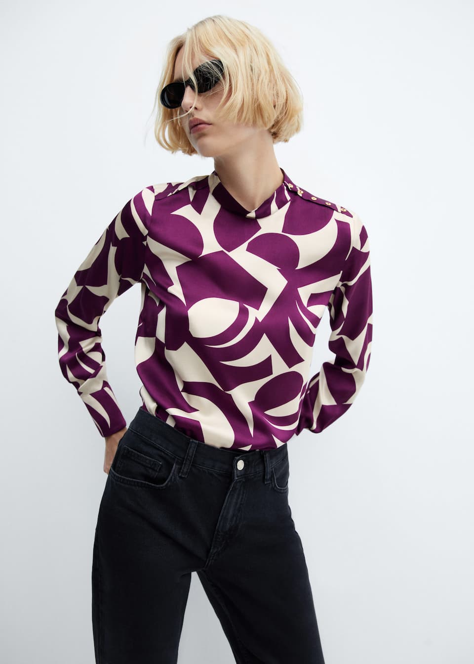 Satin print blouse - Laurel Morgan