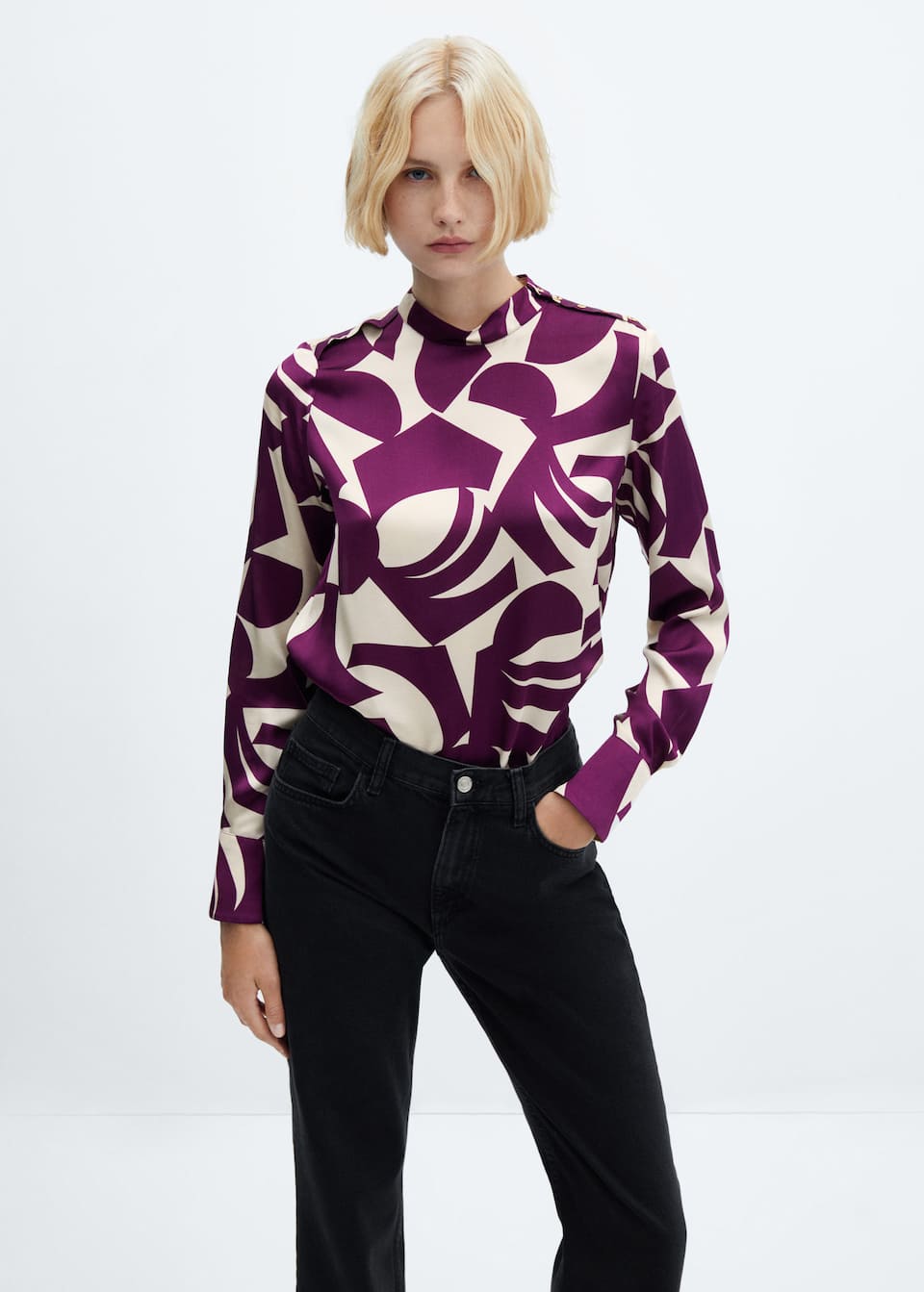 Satin print blouse - Laurel Morgan