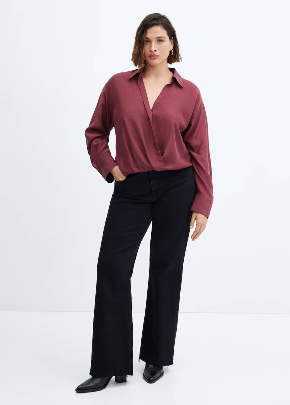 Satin wrap blouse - Laurel Morgan