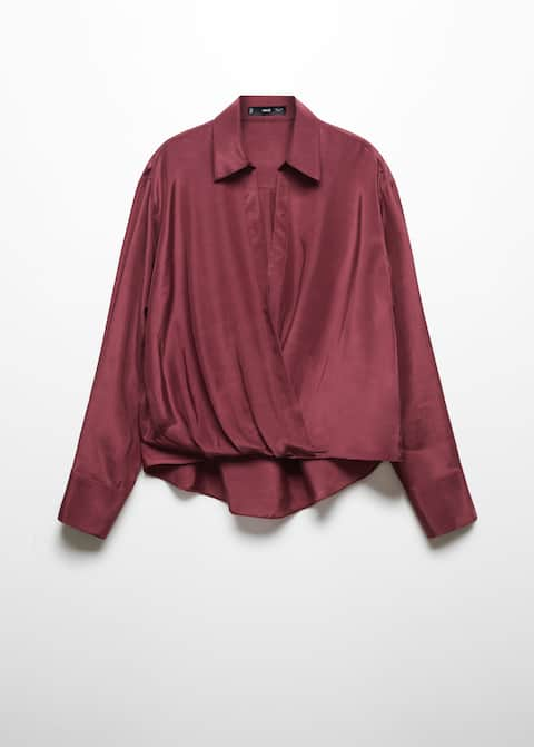 Satin wrap blouse - Laurel Morgan