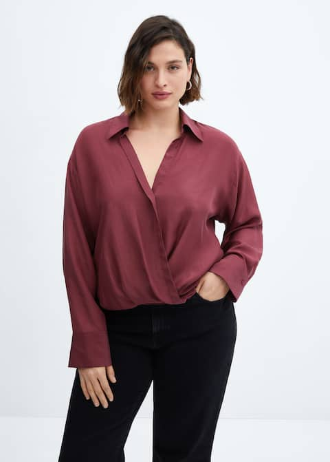 Satin wrap blouse - Laurel Morgan