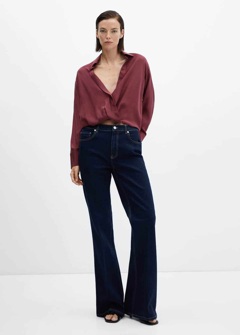 Satin wrap blouse - Laurel Morgan