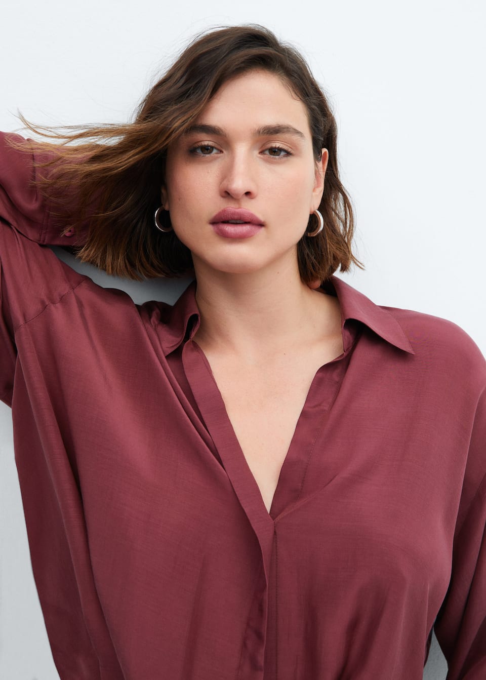 Satin wrap blouse - Laurel Morgan