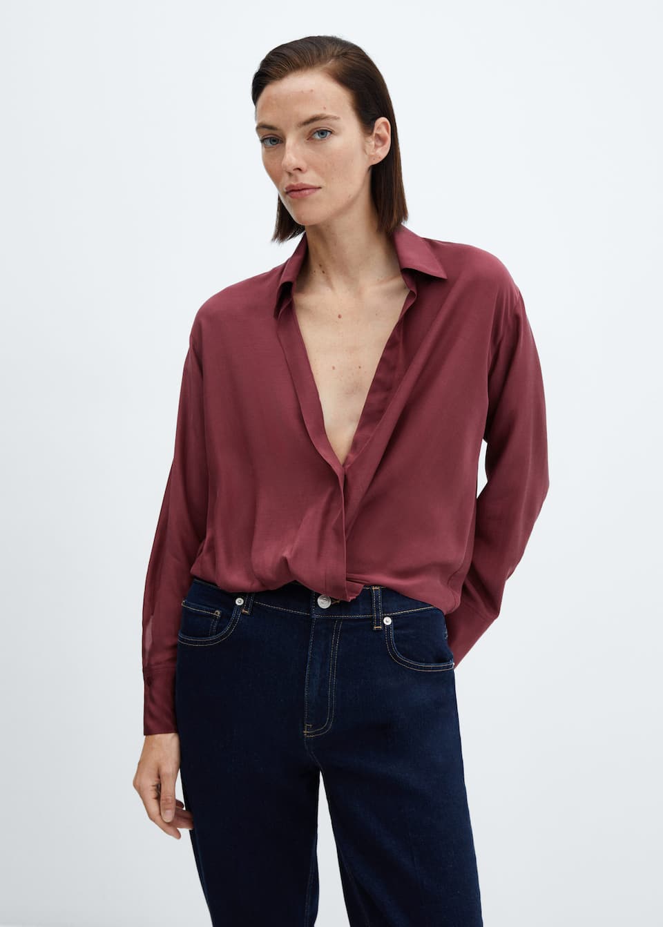 Satin wrap blouse - Laurel Morgan