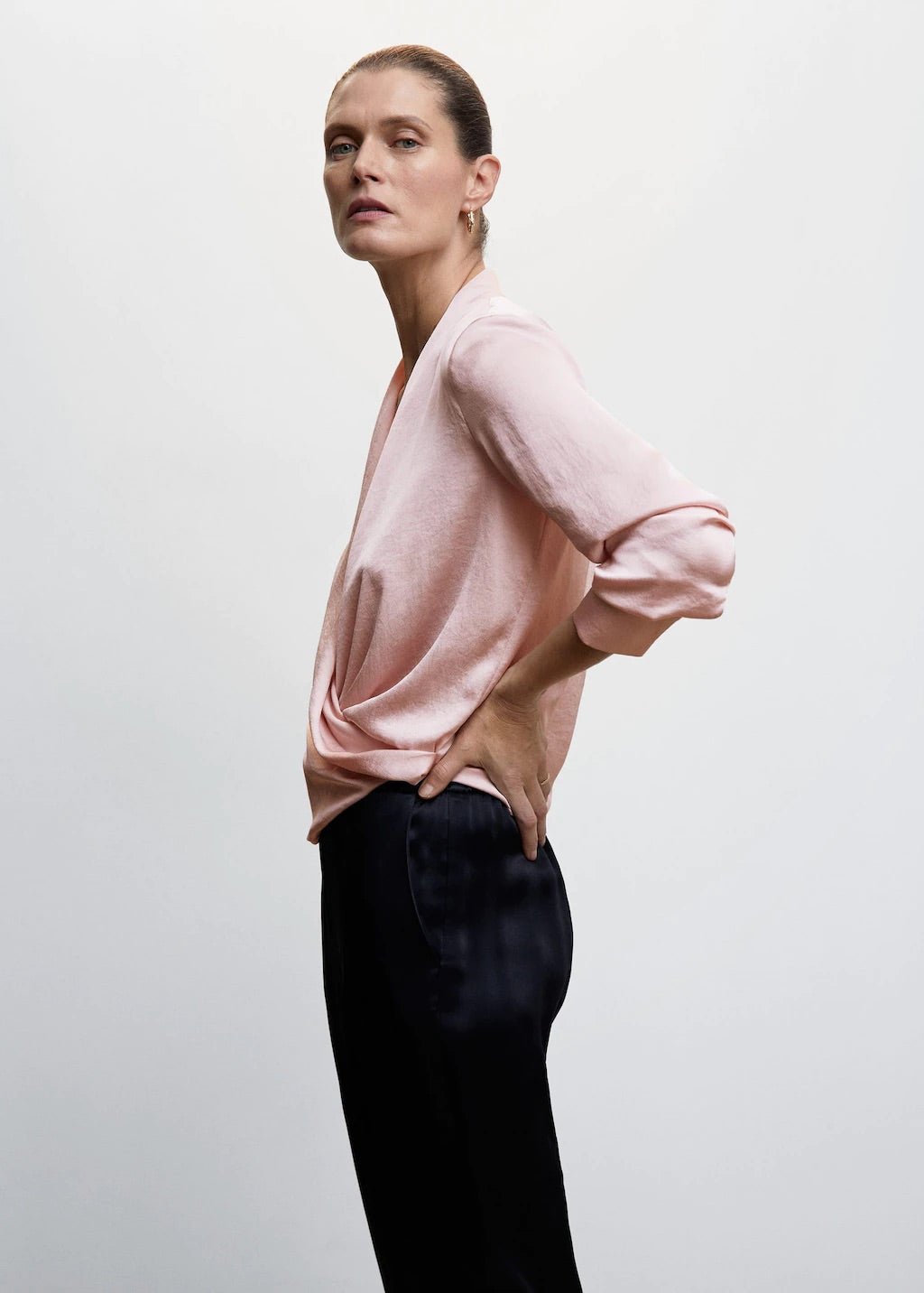 Satin wrap blouse - Laurel Morgan