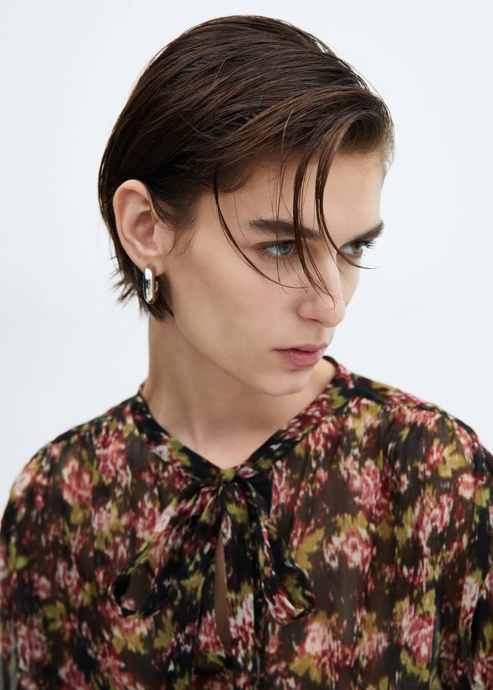 Semi-transparent floral blouse - Laurel Morgan