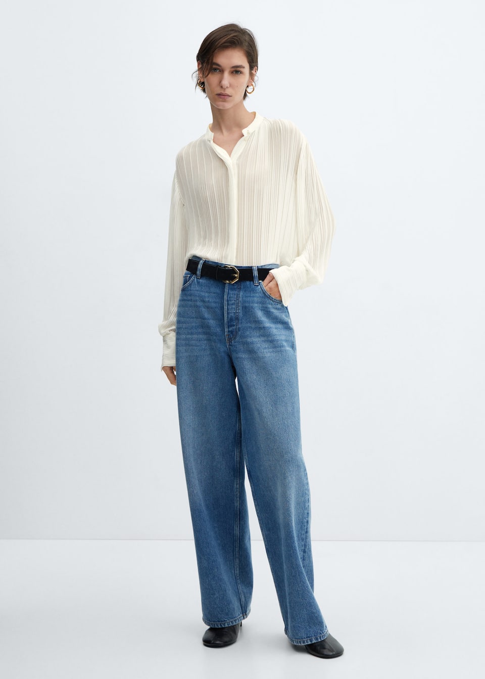 Semi-transparent pleated blouse - Laurel Morgan