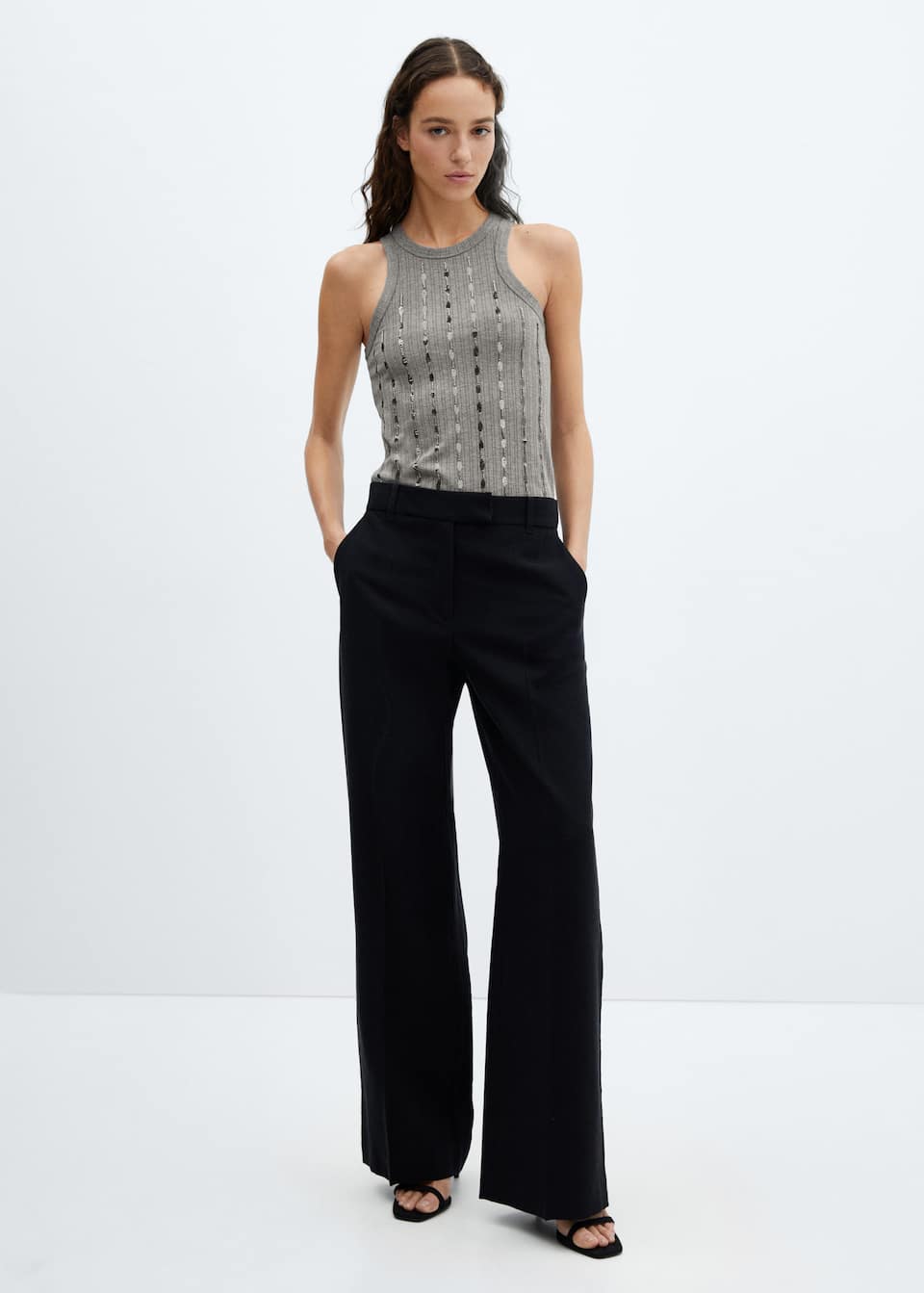 Sequin embroidered knit top - Laurel Morgan