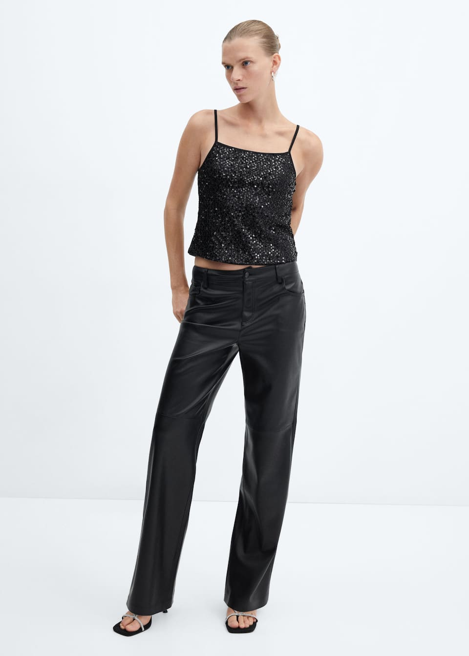 Sequin top with spaghetti strap - Laurel Morgan