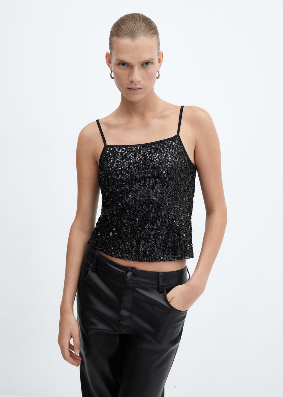 Sequin top with spaghetti strap - Laurel Morgan