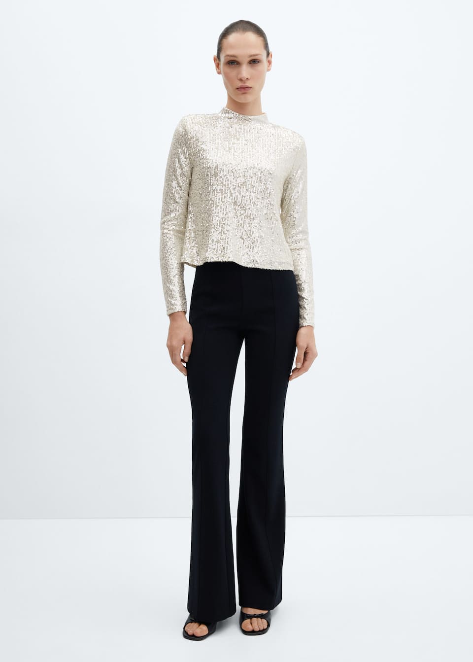 Sequined turtleneck t-shirt - Laurel Morgan